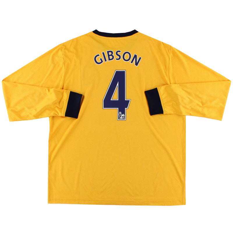 2011-12 Everton Away Shirt Gibson #4 L/S XL Football Shirt