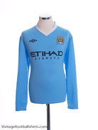 2011-12 Manchester City Home Shirt L/S L Football Shirt