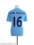 2011-12 Manchester City Home Shirt Kun Aguero #16 M Football Shirt