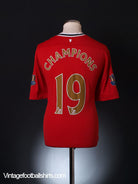 2011-13 Manchester United Home Shirt Champions #19 S Football Shirt