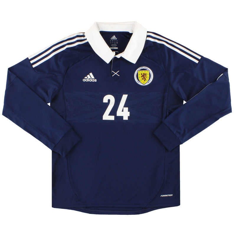 2011-13 Scotland adidas Player Issue Home Shirt #24 L/S L Football Shirt