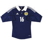 2011-13 Scotland adidas Player Issue Home Shirt #16 L/S *As New* S Football Shirt