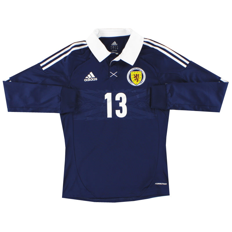 2011-13 Scotland adidas Player Issue Home Shirt #13 L/S *As New* S Football Shirt