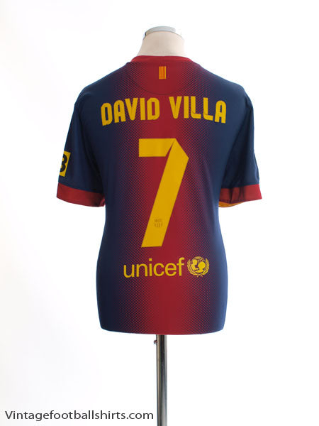 Maillot FC Barcelone David Villa N°7 - Domicile 2011/2012 - Nike - Taille S
