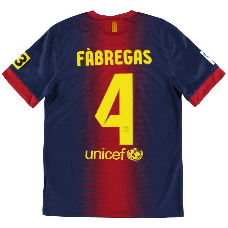 2012-13 Barcelona Home Shirt Fabregas #4 S 478323-410 | Vintage