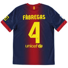 2012-13 Barcelona Home Shirt Fabregas #4 S Football Shirt