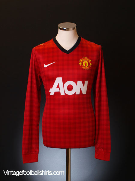2012-13 Manchester United Home Shirt L/S *Mint* S Football Shirt