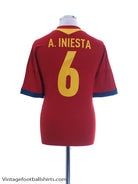 2012-13 Spain Home Shirt A. Iniesta #6 L Football Shirt