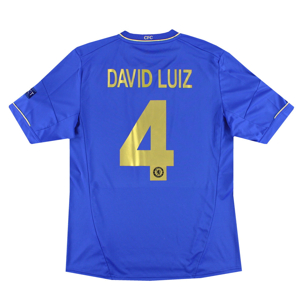 2012-13 Chelsea adidas Home Shirt David Luiz #4 *Mint* L X23745