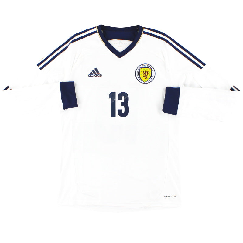 2012-14 Scotland adidas Formotion Player Issue Away Shirt L/S #13 *As New* L Football Shirt