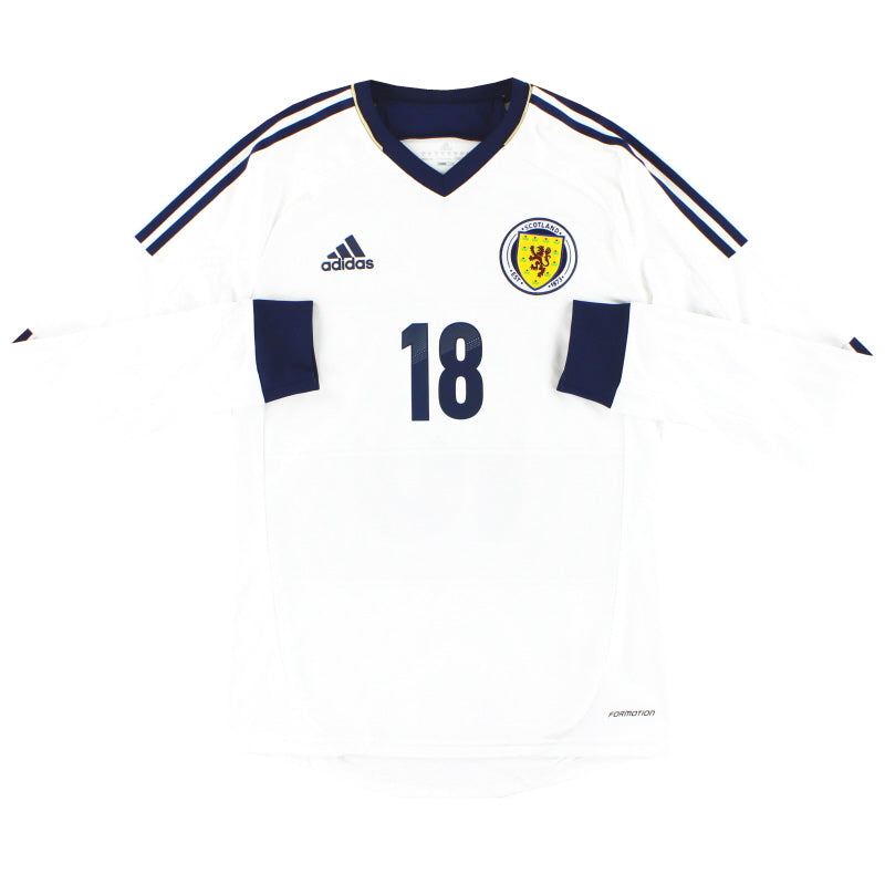 2012-14 Scotland adidas Formotion Player Issue Away Shirt L/S #18 *As New* M Football Shirt