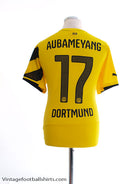 2014-15 Borussia Dortmund Home Shirt Aubameyang #17 L Football Shirt