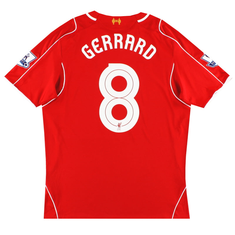 2014-15 Liverpool Warrior Home Shirt Gerrard #8 L Football Shirt