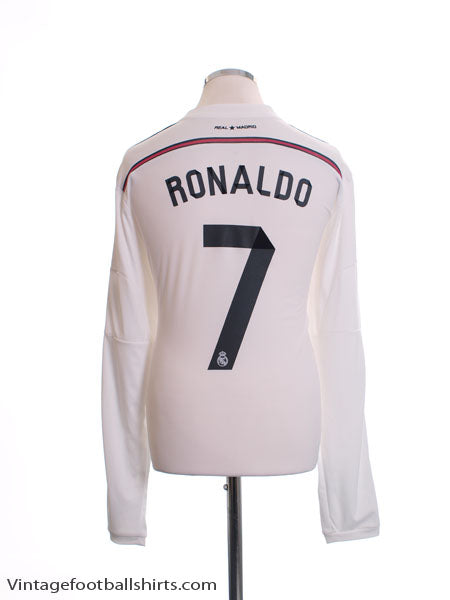 2014-15 Real Madrid Home Shirt Ronaldo #7 L/S *Mint* XL | Vintage