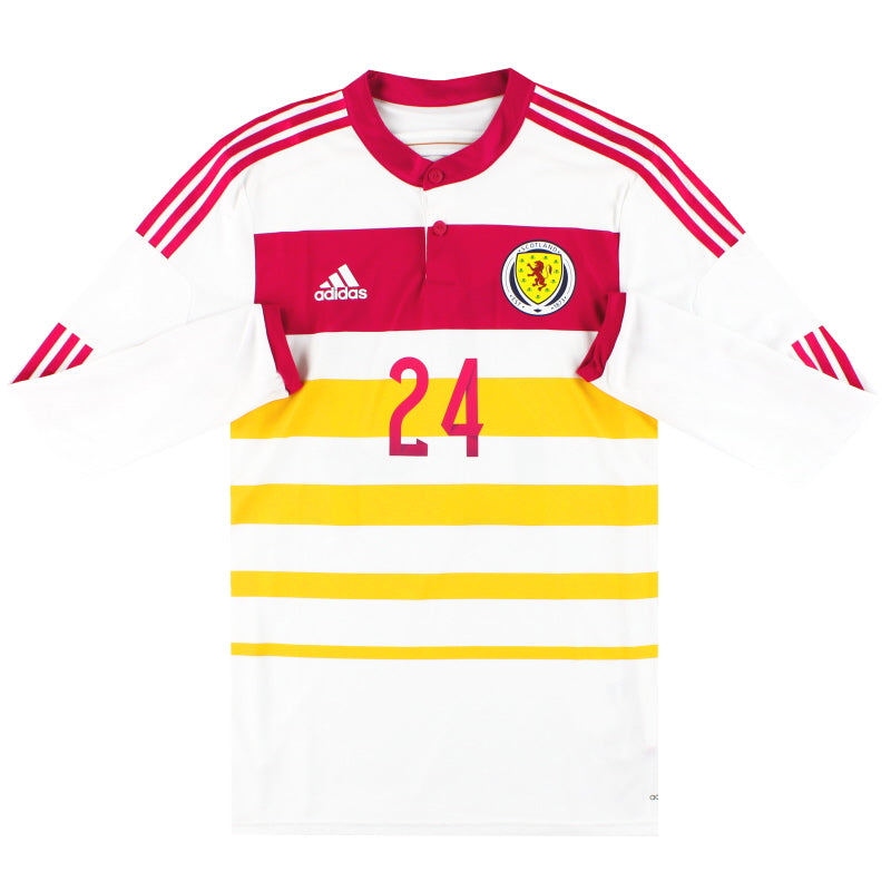 2014-15 Scotland adidas Player Issue adizero Away Shirt #24 L/S *As New* L Football Shirt
