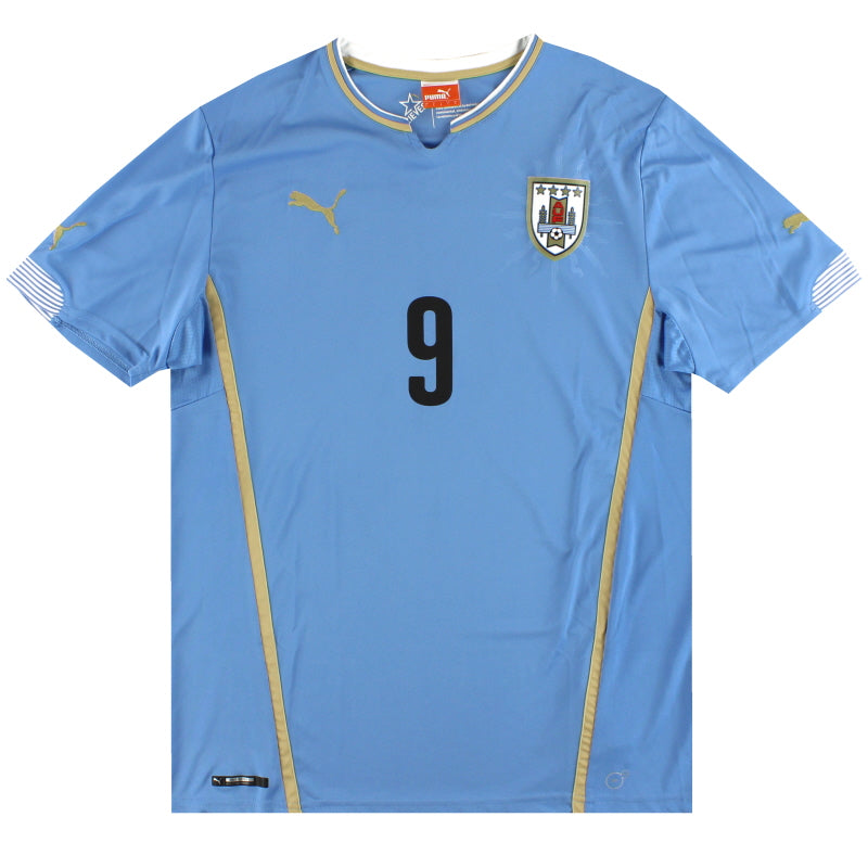 PUMA サッカーウェア L. SUÁREZ 9 Puma Uruguay Men's Away Jersey 22/23 L. SUAREZ #9 White-Blue
