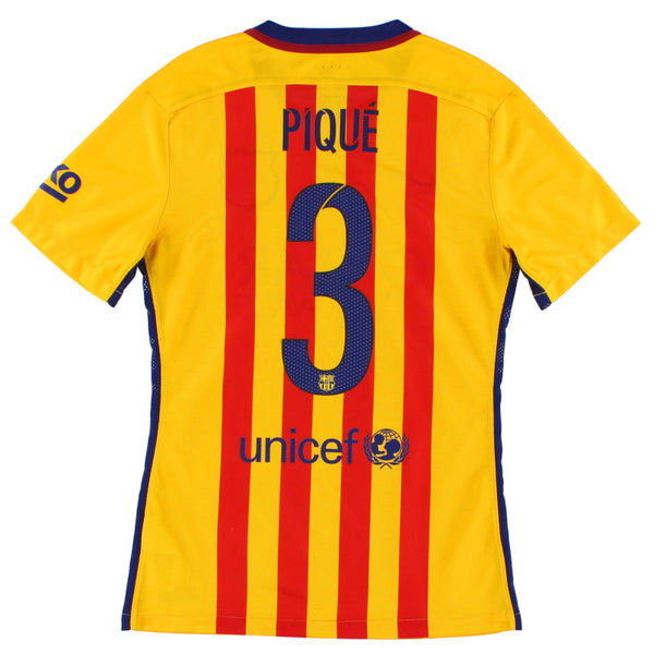 2015-16 Barcelona Player Issue 'Authentic' Away Shirt Pique #3 S