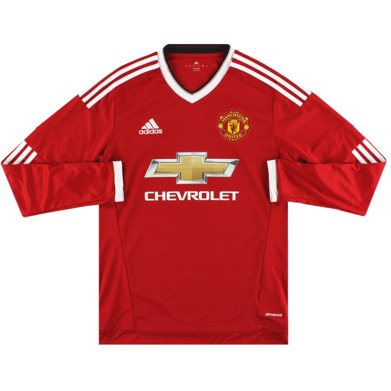 2015-16 Manchester United adidas Home Shirt L/S S Football Shirt
