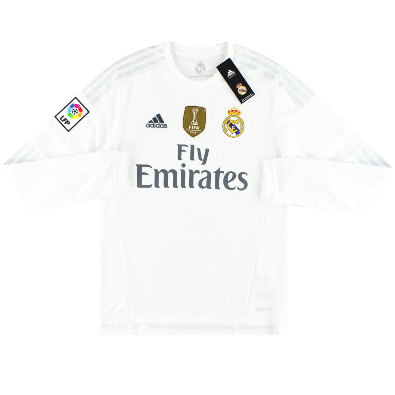 2015-16 Real Madrid adidas Home Shirt L/S *w/tags* S Football Shirt