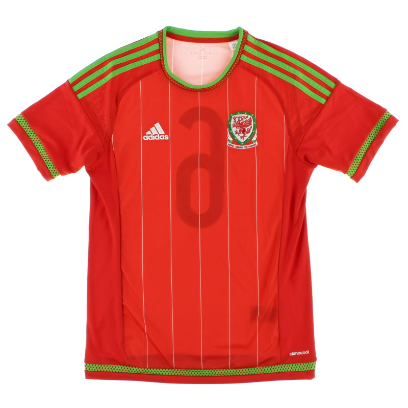 2015-16 Wales Match Issue Home Shirt #6 *Mint* S Football Shirt