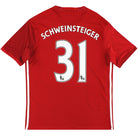 2016-17 Manchester United adidas Home Shirt Schweinsteiger #31 S Football Shirt
