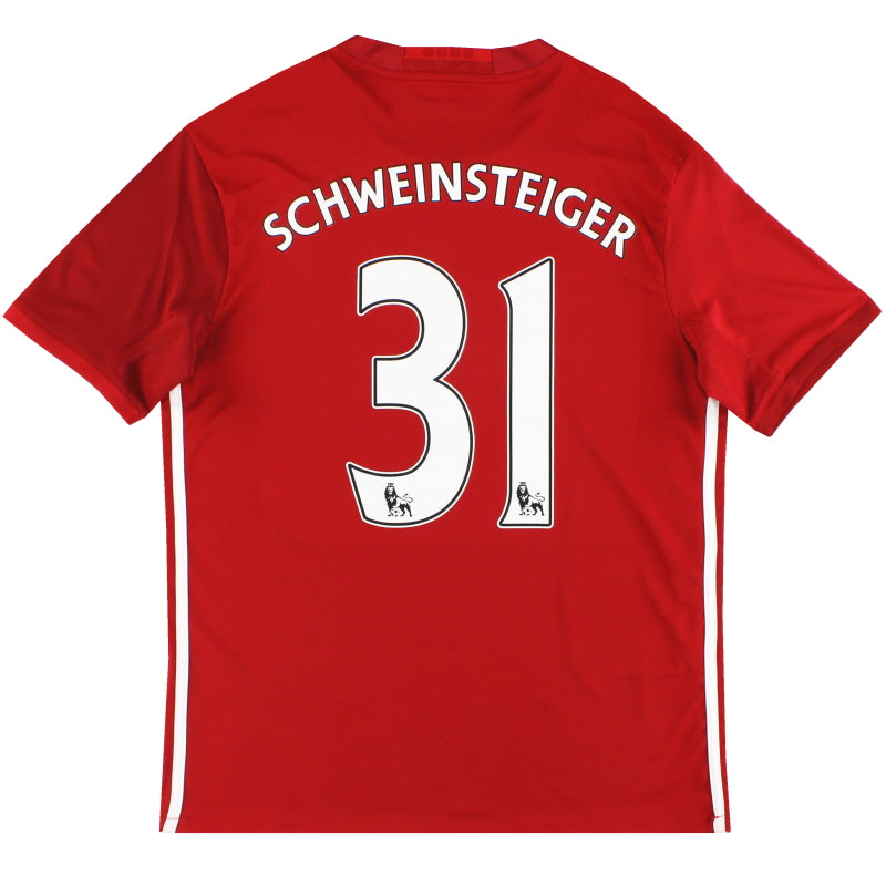 2016-17 Manchester United adidas Home Shirt Schweinsteiger #31 S Football Shirt