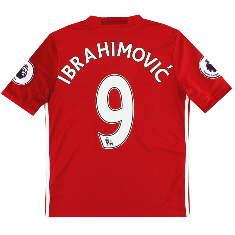 2016-17 Manchester United adidas Home Shirt Ibrahimovic #9 L.Boys Football Shirt