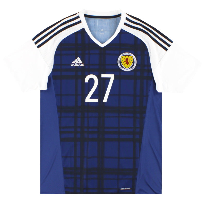 2016-17 Scotland adidas Player Issue Home Shirt #27 *As New* M Football Shirt