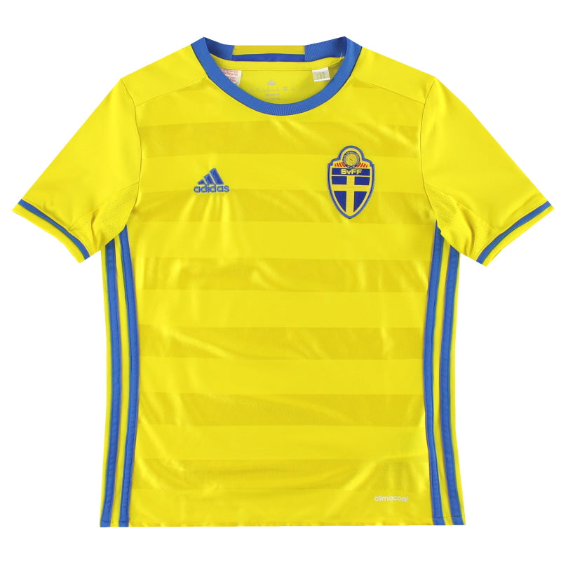 2016-17 Sweden adidas Home Shirt M.Boys Football Shirt