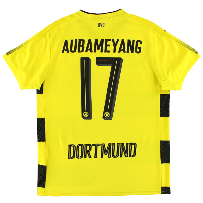 2017-18 Dortmund Puma Home Shirt Aubameyang #17 L Football Shirt