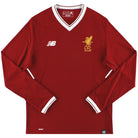 2017-18 Liverpool New Balance '125 Years' Home Shirt L/S *As New* S Football Shirt