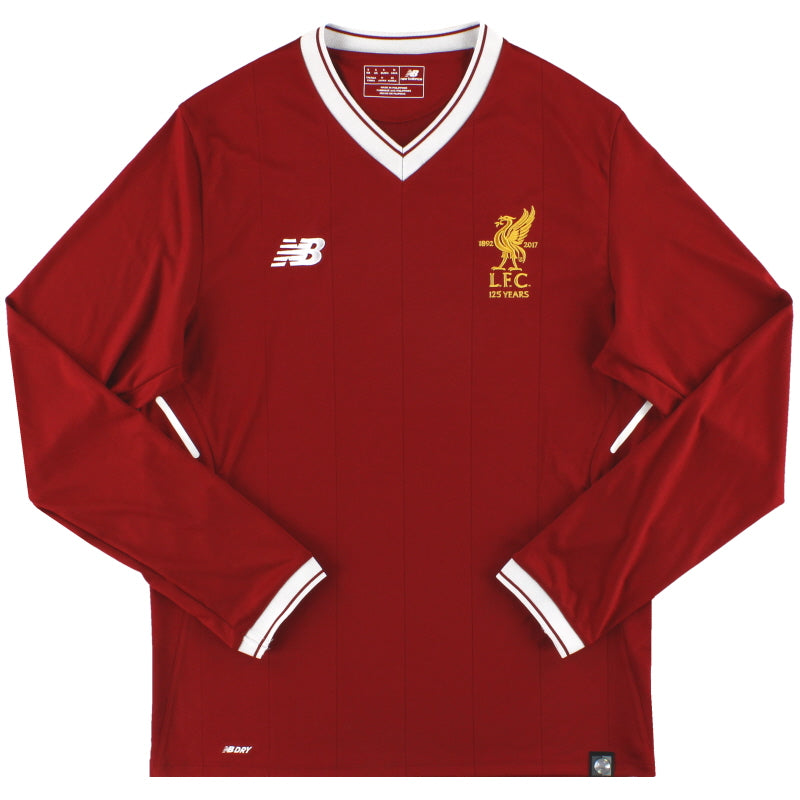 2017-18 Liverpool New Balance '125 Years' Home Shirt L/S *As New* S Football Shirt