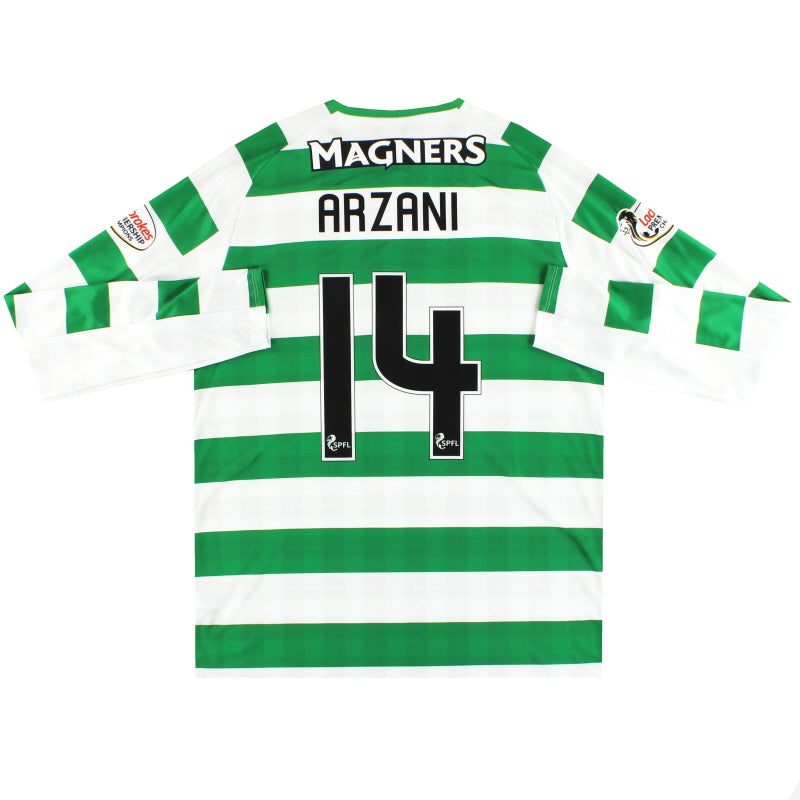 2018-19 Celtic New Balance Home Shirt L/S Arzani #14 *Mint* M Football Shirt