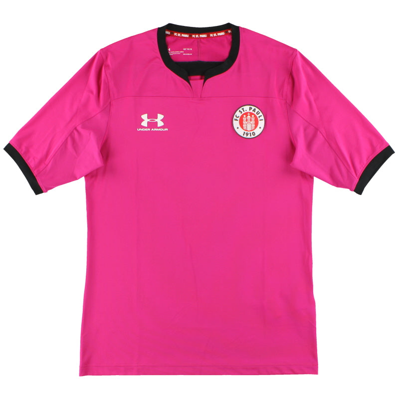 2019-20 St Pauli Under Armour Pink Goalkeeper Shirt *As New* L Football Shirt