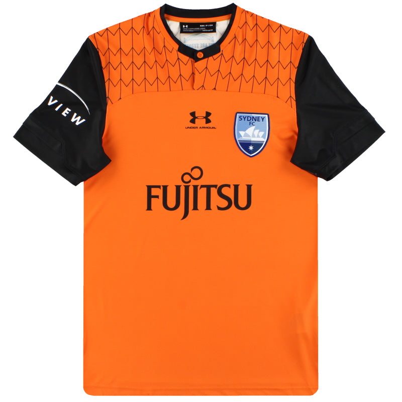 2019-20 Sydney FC Under Armour Player Issue Orange Goalkeeper Shirt *As New* S Football Shirt