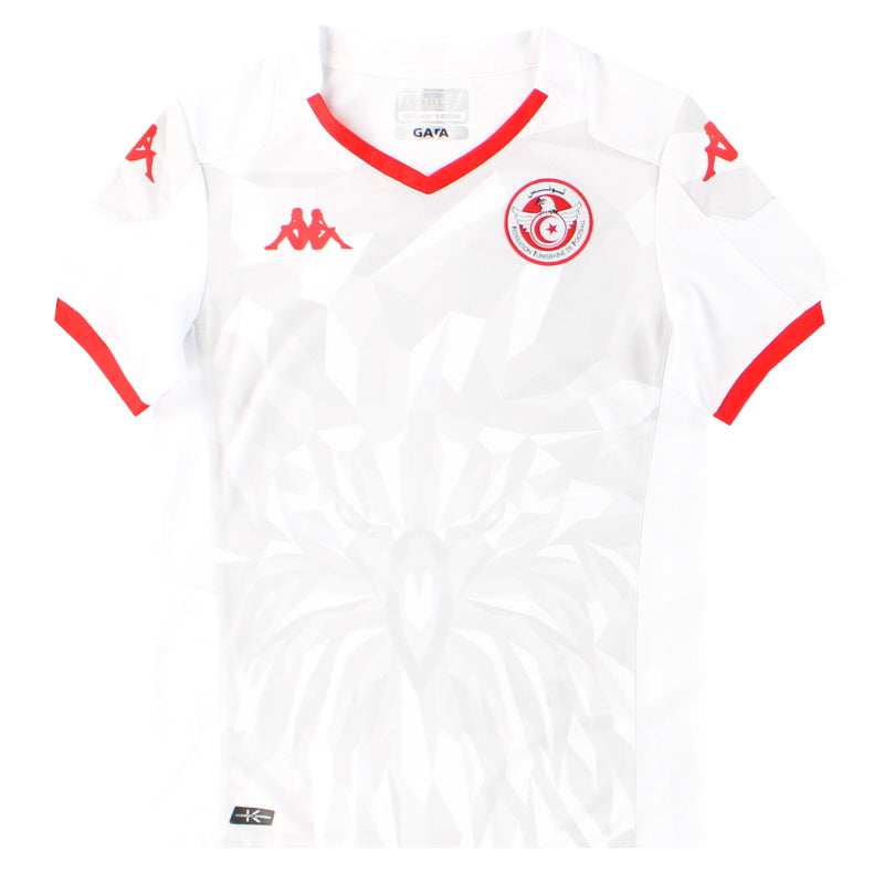 2019-20 Tunisia Kappa Kombat Pro Home Shirt *As New* M.Boys Football Shirt