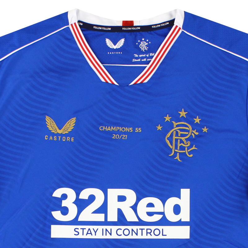 2020-21 Rangers Castore 'Champions 55' Home Shirt *As New* XL | Vintage  Football Shirts