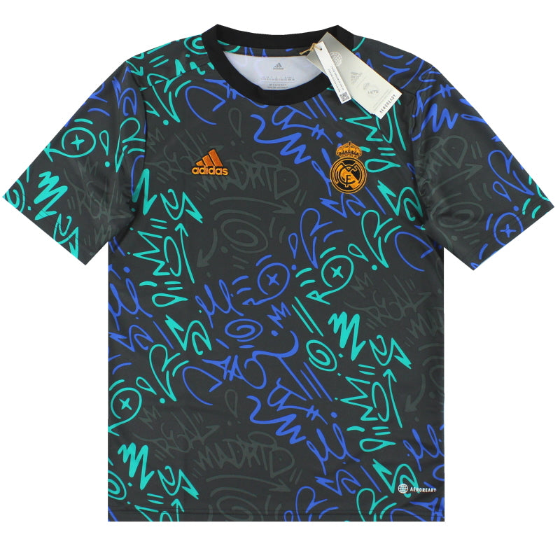 2021-22 Real Madrid adidas Pre-Match Shirt *BNIB* M.Boys H59011