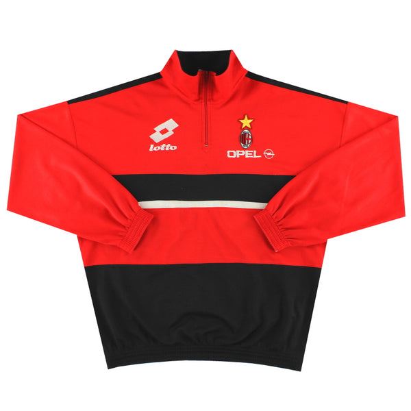 1995-96 AC Milan Lotto 1/4 Zip Training Top L | Vintage Football