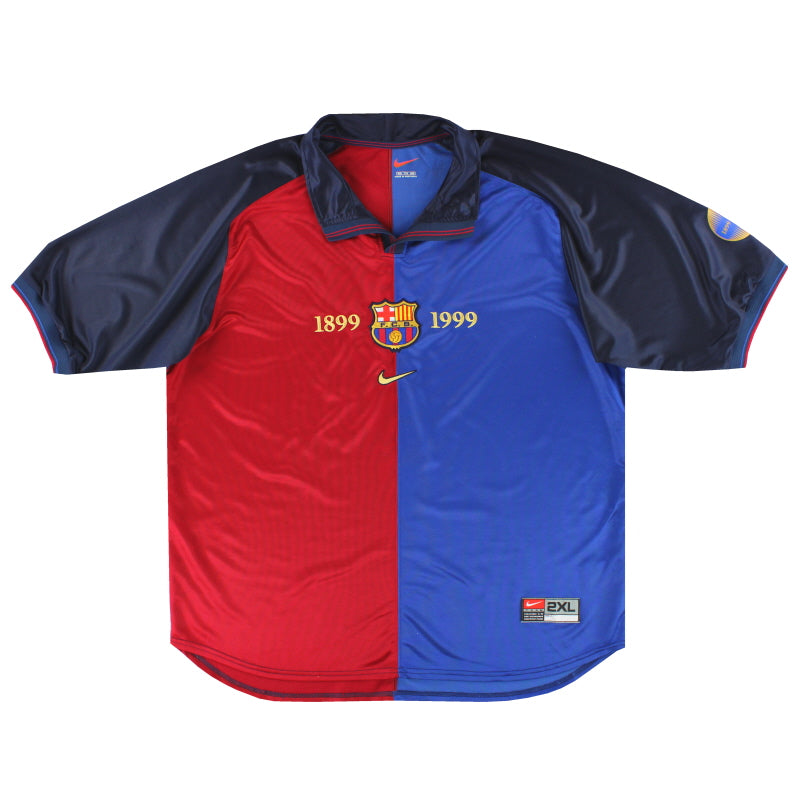 1999-00 Barcelona Nike Centenary Home Shirt Rivaldo #11 *Mint* XXL