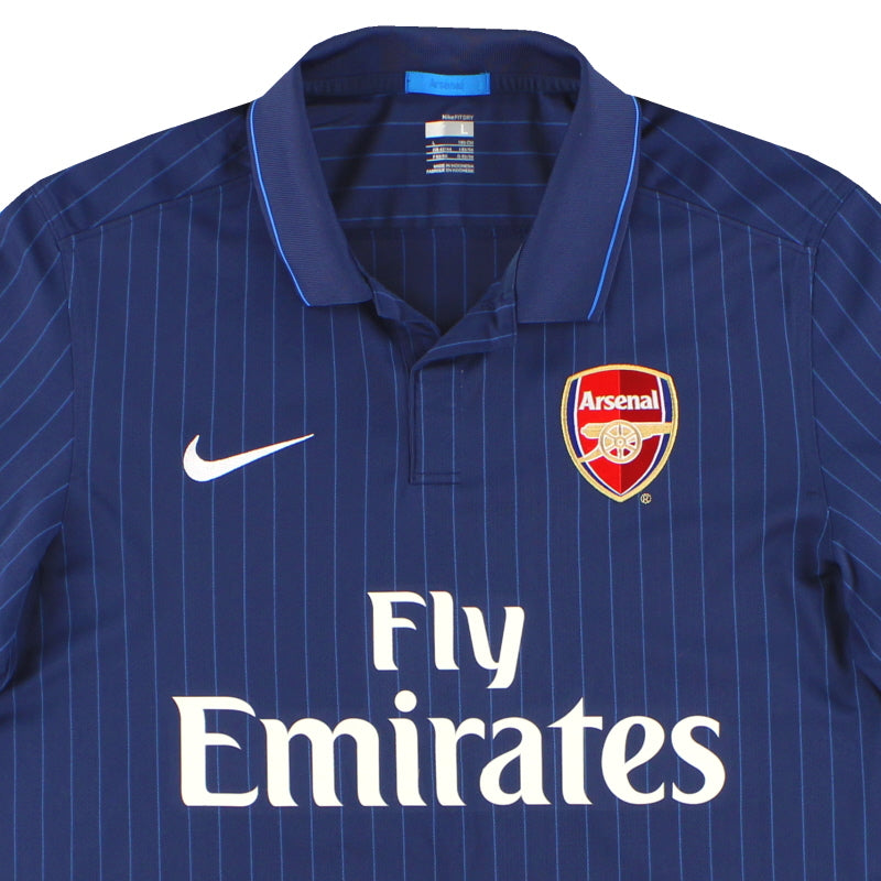 Nike Arsenal ネイビー ストライプシャツ 2009-10 Arsenal Nike Away Shirt *Mint* L 355058-410 | Vintage