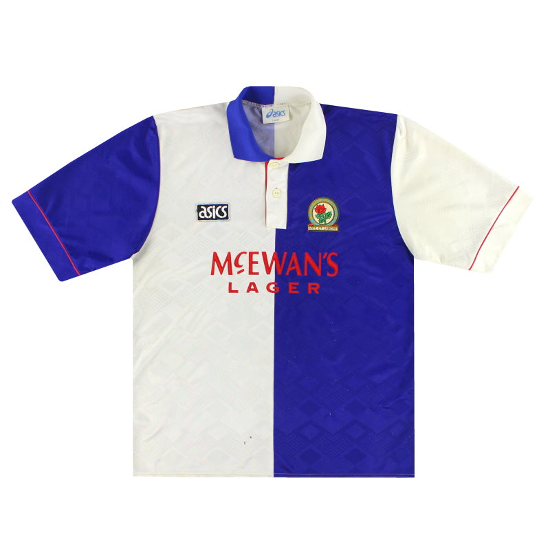 1992-94 Blackburn Asics Home Shirt L | Vintage Football Shirts