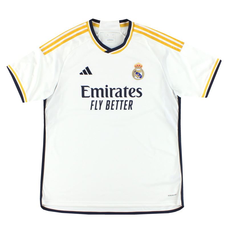Maillot Domicile Real Madrid 2023/2024 – Adidas, Blanc, Taille 2XL – Neuf