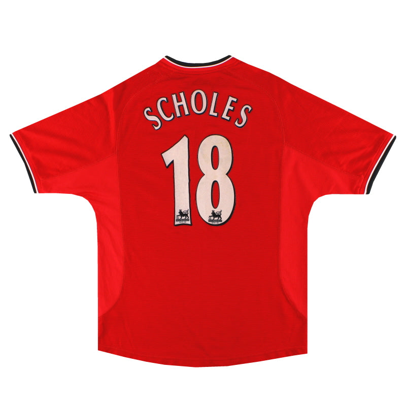 2000-02 Manchester United Umbro Home Shirt Scholes #18 M 735528