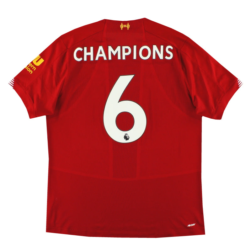 2019-20 Liverpool New Balance Home Shirt Champions #6 L JT930000