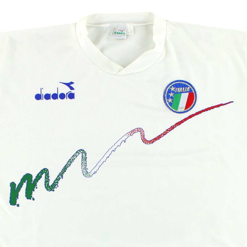 1993-94 Italy Diadora Training Shirt XL | Vintage Football Shirts