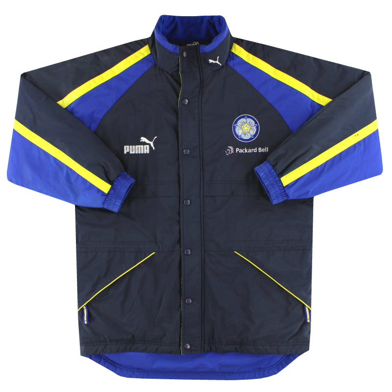 1996-98 Leeds Puma Padded Bench Coat S | Vintage Football Shirts
