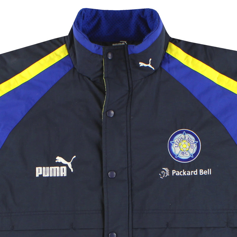 1996-98 Leeds Puma Padded Bench Coat S | Vintage Football Shirts