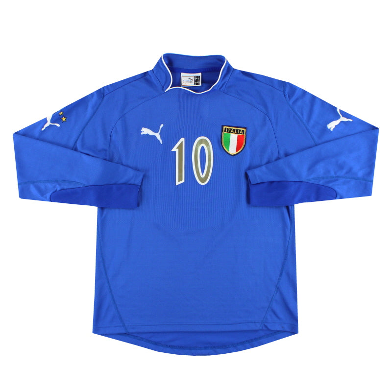 2003-04 Italy Puma 'Signed' Player Issue Home Shirt #10 L