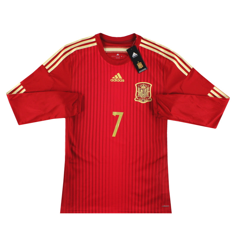 2013-15 Spain adidas Player Issue Home Shirt David Villa #7 L/S *w